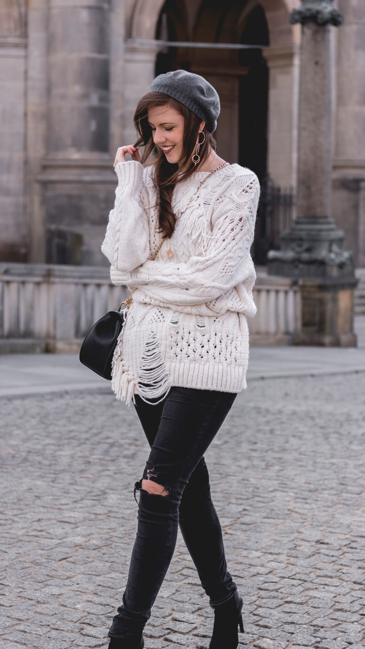 Oversize WInter Pullover mit Rissen Zara